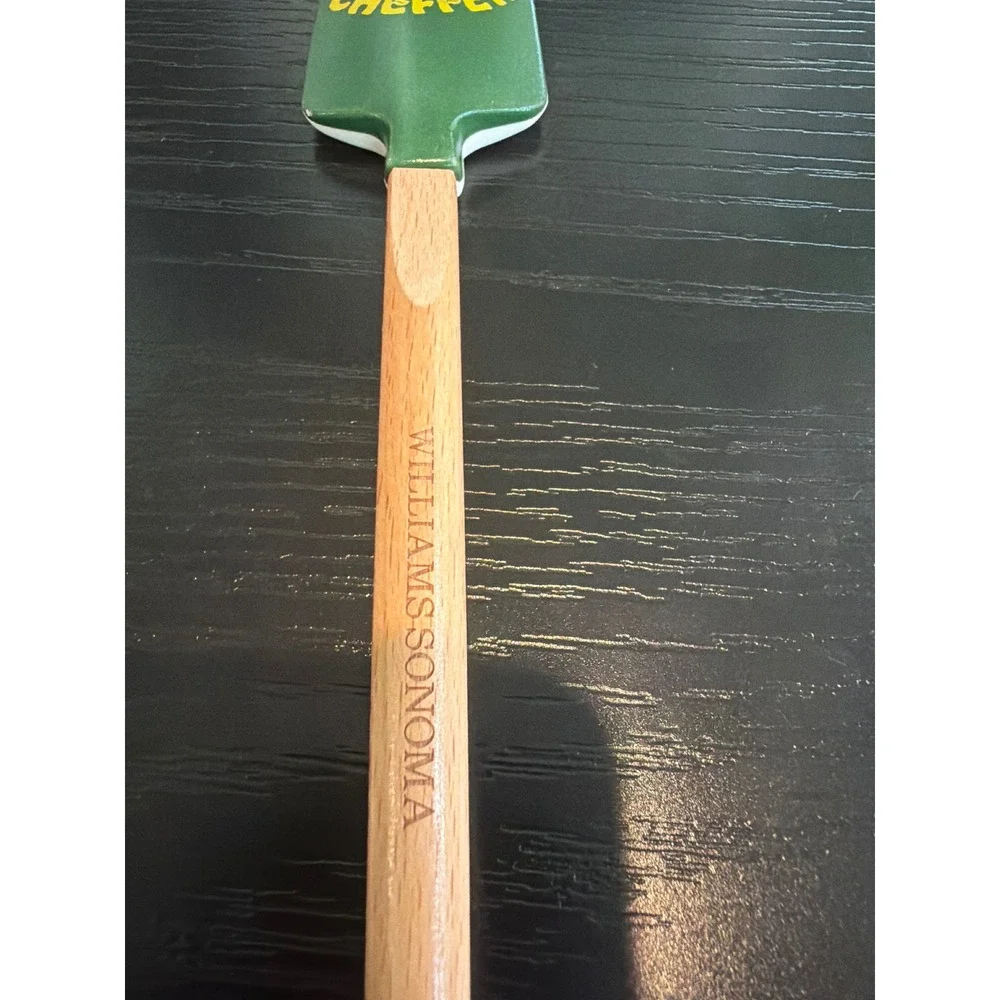 Williams Sonoma Tiny Chef Show Silicone Spatula Green Wood Handle Kitchen Tool